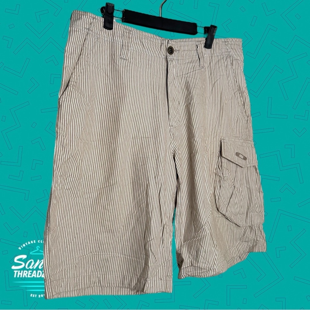 Vintage Oakley Striped Tan Cargo Shorts